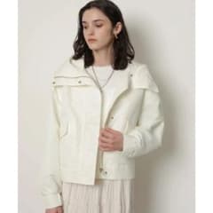 カデュネ CADUNE 25SS ショートブルゾンコート ジップアップ 36 白 