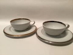 ティーカップ＆ソーサー 2客セット ゴールド・シルバーのサムネイル
