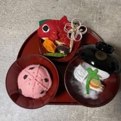お喰い初め 100日祝い 3点 フェルト 鯛 お食い初め膳のサムネイル