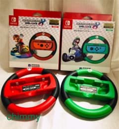 美品！switchマリオカート　ジョイコンハンドル　2個セット　マリオ　ルイージのサムネイル
