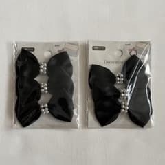[6 pieces] Ribbon, Black, Pearl, Decorative Parts, Handmade Craft Supplies