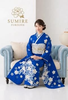 492落款 地紋 瑠璃色 正絹振袖9点成人式卒業結婚式音楽会 - メルカリ
