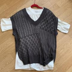 透かしニットベスト+Tシャツセット！のサムネイル