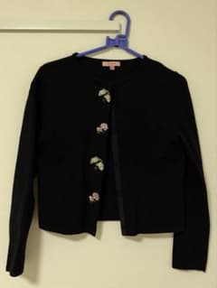 TOCCA カーディガン ブラック 花柄刺繍 XSのサムネイル