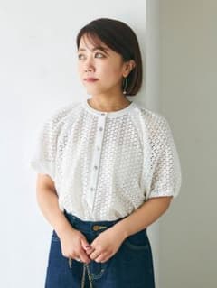 スクエアレースバルーンスリーブブラウス　 2色セットのサムネイル