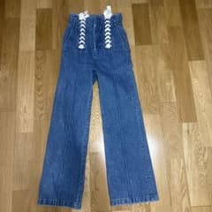 美品 mamekurogouchi マメクロゴウチ レースアップデニムパンツ