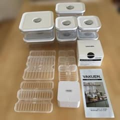 VAKUEN プレミアム真空保存容器&全自動食品シーラー機&トレー16点