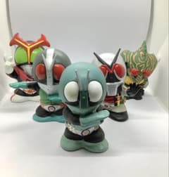 仮面ライダー ソフビ貯金箱 5体セット　送料無料のサムネイル