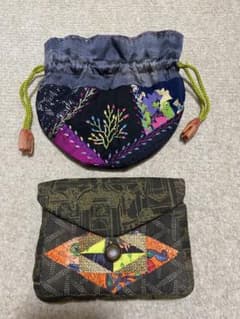 【お値下げ】ハンドメイド パッチワーク ポーチ 2個セット