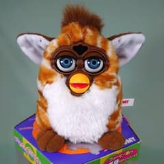 完動品】初代ファービー ブラウン✕ホワイトの縞模様 ブルーアイ 日本