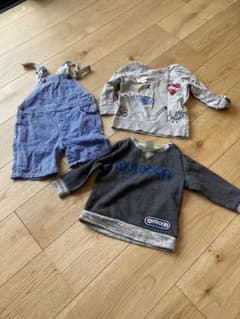 プチバトー、OUTDOOR、H&Mスウェットシャツとオーバーオールセットのサムネイル