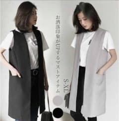 ロングジレ　ベージュ　Lのサムネイル