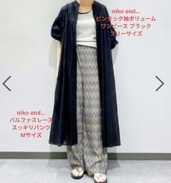 ピンタック袖ボリュームワンピース バルファスレーススッキリパンツ　セットのサムネイル