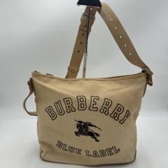BURBERRY ブルーレーベル ショルダーバッグ ロゴ キャンバス レザー