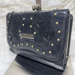 ANNA SUI ブラック 二つ折り財布 がま口 希少のサムネイル
