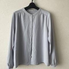 Honeys グレー ストライプ 長袖シャツ Lのサムネイル