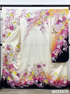 振袖 グリッター箔 紋意匠 身丈162cm パールトーン加工済 MO3479 