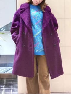 定価4万 HYSTERIC GLAMOUR ダブルブレスト コート テディベア - メルカリ