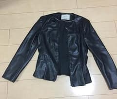 ZARA レザージャケット  ライダース  ノーカラーのサムネイル