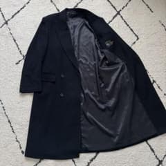 極上カシミヤ100 VALENTINO ダブルチェスターコート マキシ ネイビー