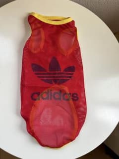 犬夏服　タンクトップ　adidas  レッドのサムネイル