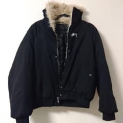 STUSSY フード付き ボアジャケット ブラックのサムネイル