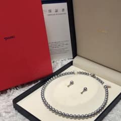 保証書付き✨テリ抜群✨TASAKI✨パールネックレス イヤリング ブルー 