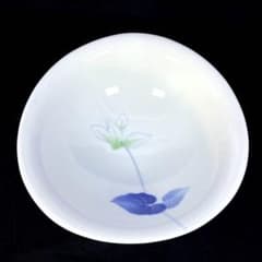 香蘭社 白いユリ 花紋 白磁 鉢 盛鉢 菓子鉢 ボウル 直径約20cmのサムネイル