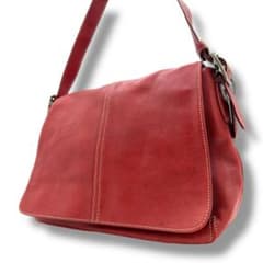 美品 オールドコーチ ショルダーバッグ レッド 本革 ヴィンテージ 9570