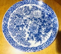 古伊万里 染付 山水文 八角大皿 飾り皿 和食器 骨董 アンティーク