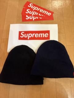 supremeビーニー2個セット おまけ付き2個セット supreme ブラック ネイビー ビーニー ニット帽
