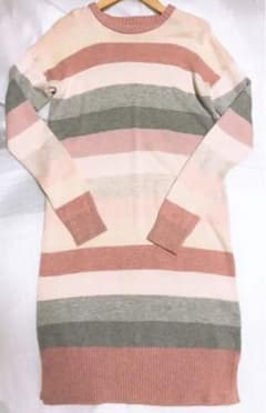 ピンクとグレーグラデーション　ニットワンピース　160 gap kidsのサムネイル