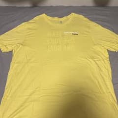 【US古着】企業ロゴ 両面プリント Tシャツ XL イエロー 世界地図のサムネイル