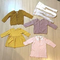 【6点セット】H&M　ワンピース　カーディガン　タイツ　68cmのサムネイル