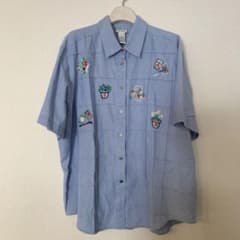 【USED】刺繍　ガーデニング　レトロ　シャツのサムネイル