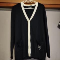 アンファミエ　MARY QUANT カーディガン 長袖 ブラック ホワイト　洋服のサムネイル