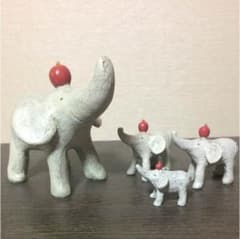 ノーティー ガーデンマスコット ゾウさん家族 4体セットのサムネイル