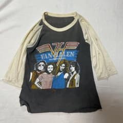 80s van halen vintage バンドTシャツ ラグラン 襤褸 - メルカリ