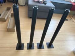 黒の金属製テーブル脚 4本セットのサムネイル