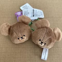 くまのがっこう マスコット付きヘアアクセサリー ヘアゴム パープル グリーン