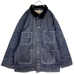 ビンテージBob Barkerデニムジャケットカバーオール裏地ブランケット