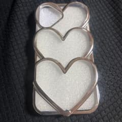 iPhone17 용 케이스 하트 디자인 실버 반짝이