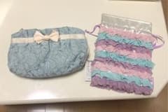 ポーチ 巾着 フリル レース 2個セットのサムネイル