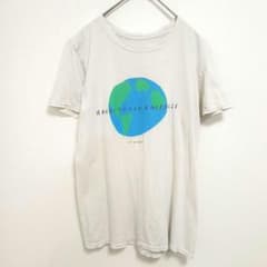 オーワンダー Tシャツ クルーネック 半袖 地球 S オフホワイト 綿 デイリーのサムネイル