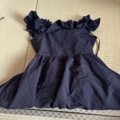 フリルノースリーブトップス ネイビーのサムネイル