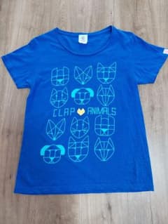 clap 幾何学模様 Tシャツ M 青のサムネイル