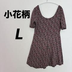샬롯 루세 작은 꽃 무늬 미니 원피스 레트로 반소매 U 넥 스트레치 L