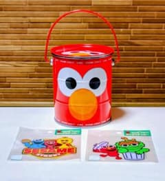 エルモバケツ缶　ビックステッカー２枚 SESAME STREET ELMOのサムネイル