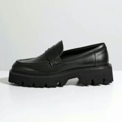 FABIO RUSCONI　ブラック　ローファー　厚底　チャンキーヒール　本革