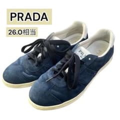 PRADA スエード スニーカー ネイビー 26.0cm相当 4E3466 - メルカリ